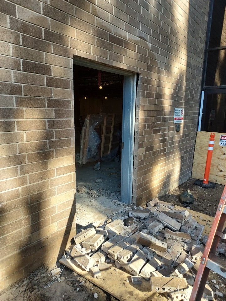 wall saw door opening at gmp warehouse irvine