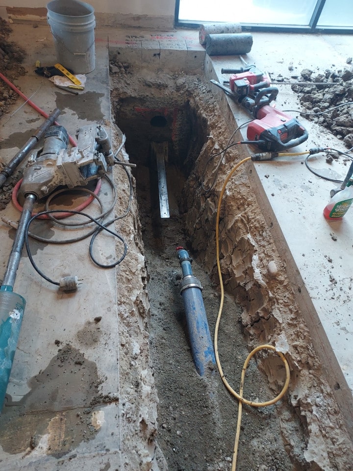 floor slab sawing opening at gmp warehouse irvine