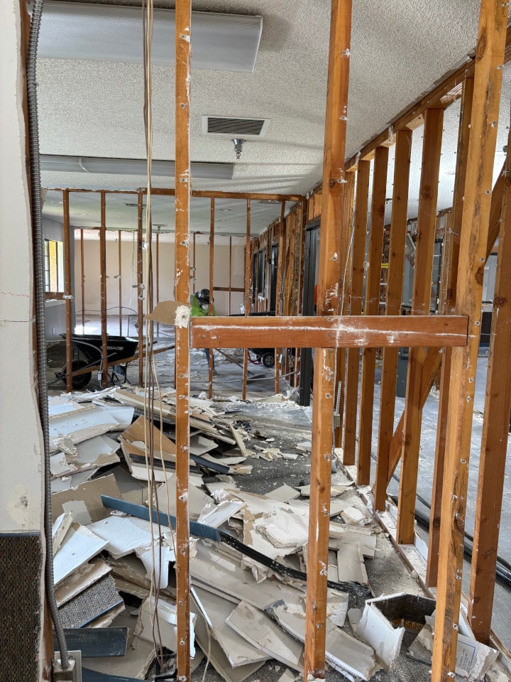 interior wall partition removal at gmp warehouse irvine