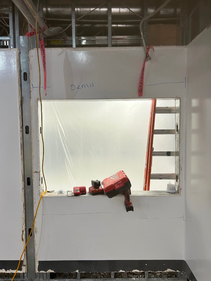 wall saw window opening at gmp warehouse irvine