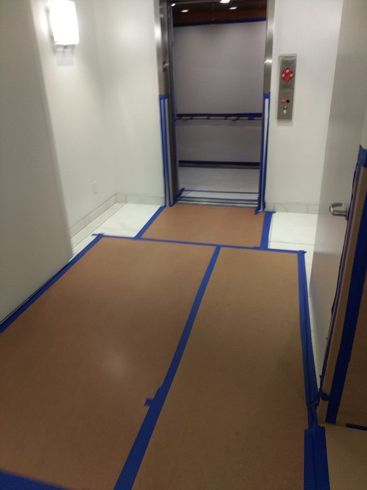 floor preparation for selective demolition at prudential retirement services building