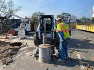 coring machine mounted on bobcat