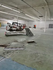 cinmark demolition project with bobcat view 1