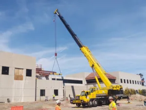 boom lift removing panel for takeda pharmaceuticals demolition project - pic 1