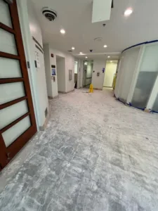 tile removal project at irmas campus school -completed view 1