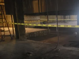 caution tape around abrupt edge