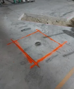 westlake labs demolition - slab mark for concrete cutting