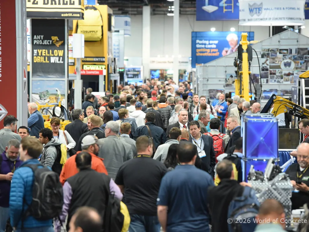 on the floor at world of concrete trade show for the commercial concrete industry