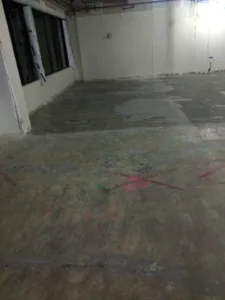 finished concrete floor after selective demolition at prudential financial's retirement services office in thousand oaks, ca