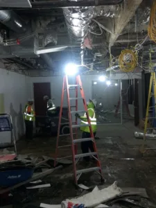 ceiling removal demolition at prudential financial's retirement services office in thousand oaks, ca