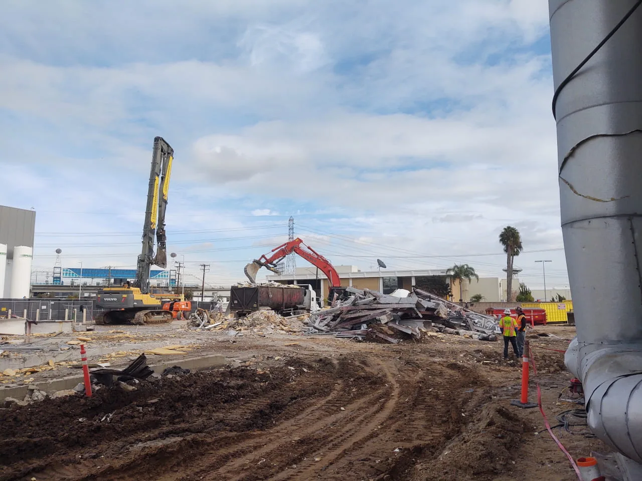 demolition crews and equipment on site at northrop grumman