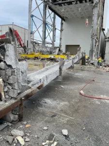 bridge crane dismantling and rail removal at northrop grumman demolition site