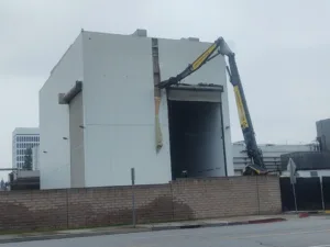 excavator begins demolition of high-bay building at northrop grumman