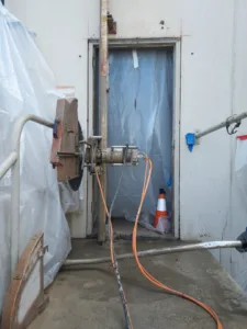 wall sawing concrete door entry at Pyramid Labs in Costa Mesa