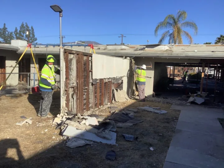 soft demolition underway at residential care facility in azusa, ca