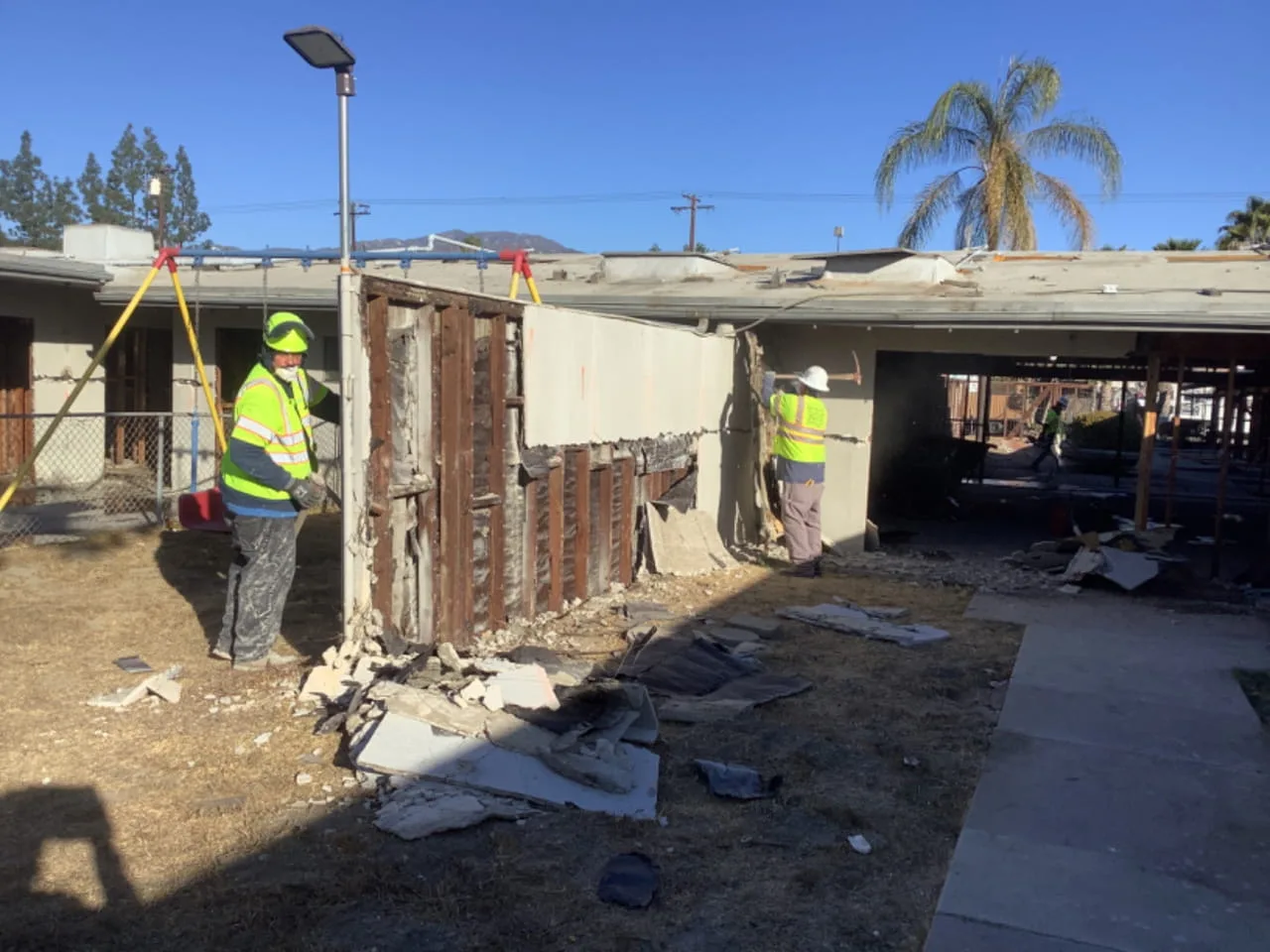 soft demolition underway at residential care facility in azusa, ca