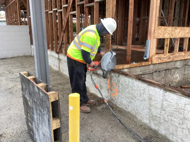 flat sawing undwrway at residential care facility in azusa, ca