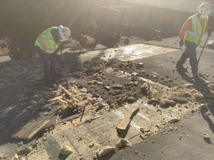 concrete breaking underway at residential care facility in azusa, ca