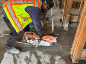 saw cutting a plumbing trench at residential care facility in azusa, ca
