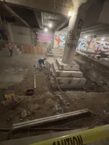 indoor concrete breaking project for Canyon Builders in Downtown Los Angeles
