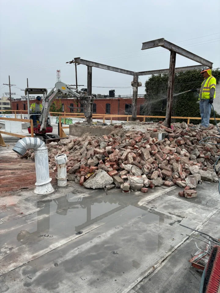 outdoor concrete breaking project for Canyon Builders in Downtown Los Angeles