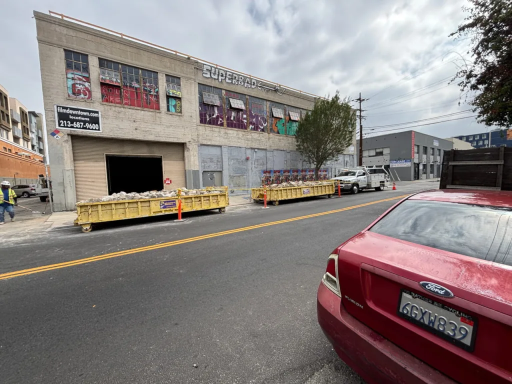 Downtown Los Angeles project location of concrete cutting, breaking and removal project for Canyon Builders