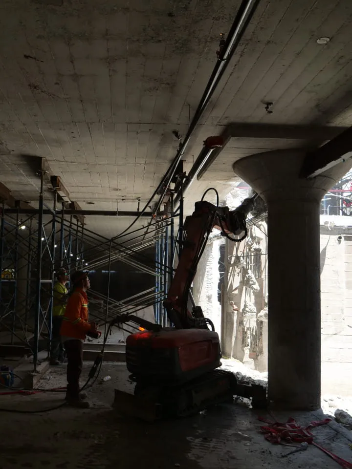robot for indoor concrete cutting project for Canyon Builders in Downtown Los Angeles